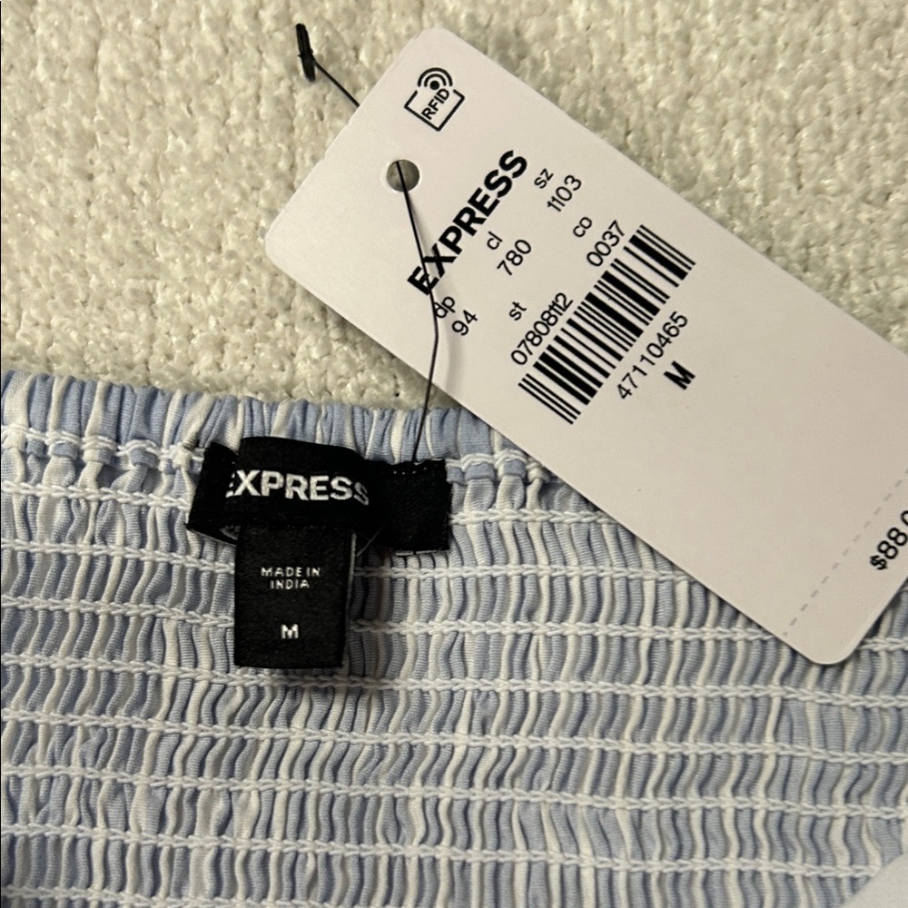 Express Blue and White Striped Mini Dress - Picture 2 of 5